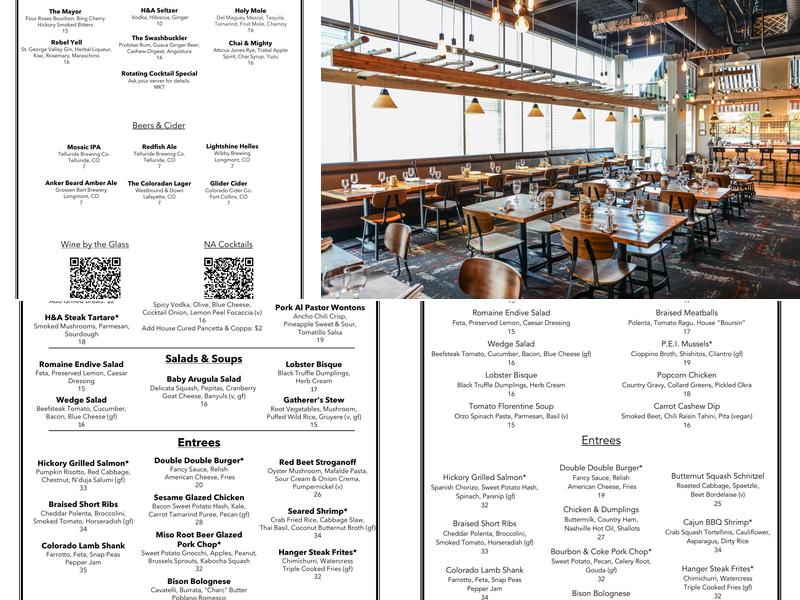 Hickory & Ash Menu