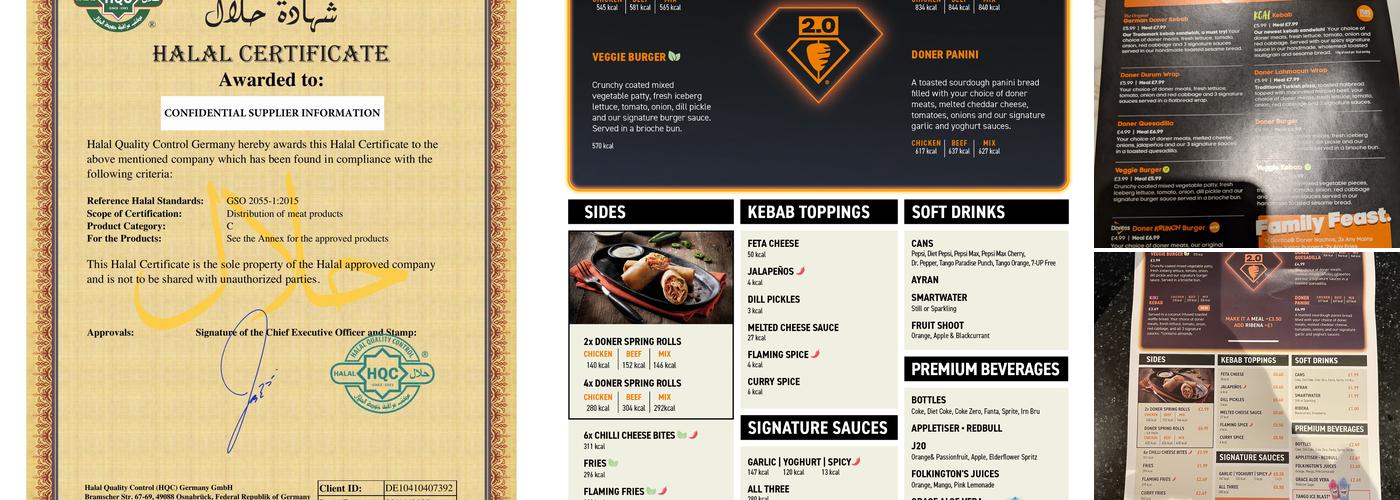 German Doner Kebab Menu