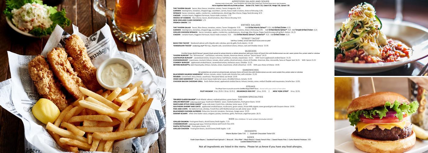 Village Tavern Menu