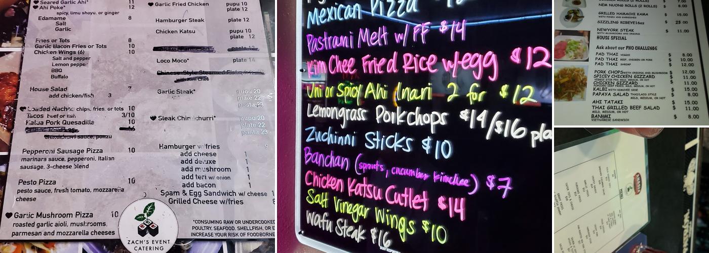 Cafe Anasia Menu