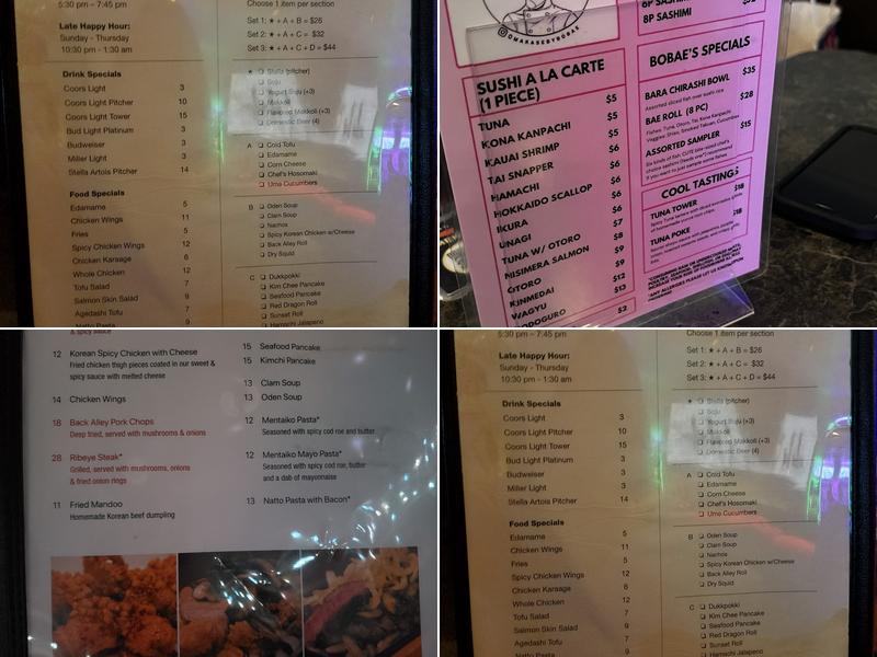 Back Alley Cafe Menu