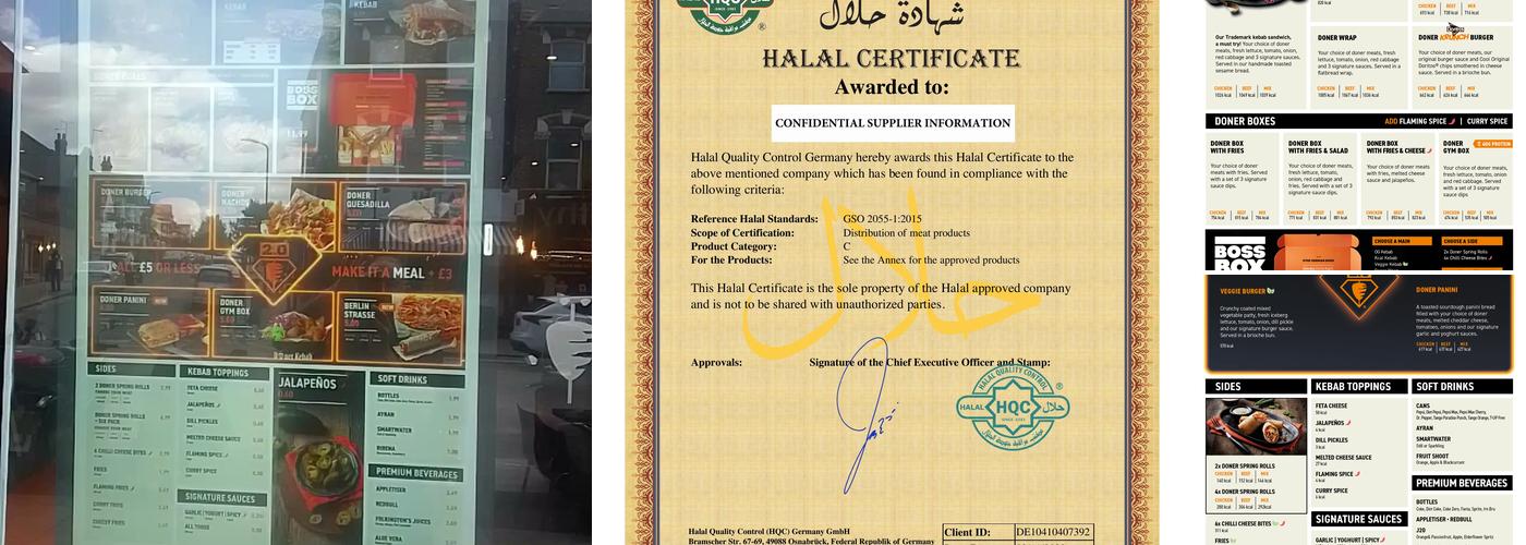 German Doner Kebab Menu