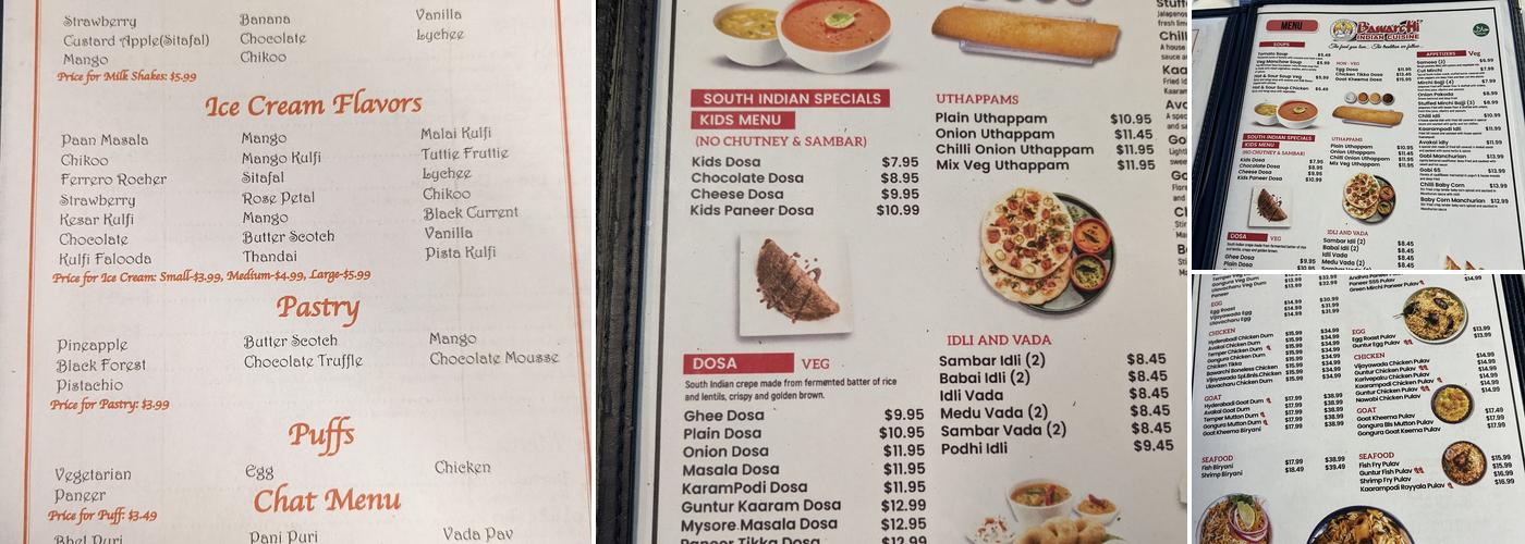 Bawarchi Biryanis Menu