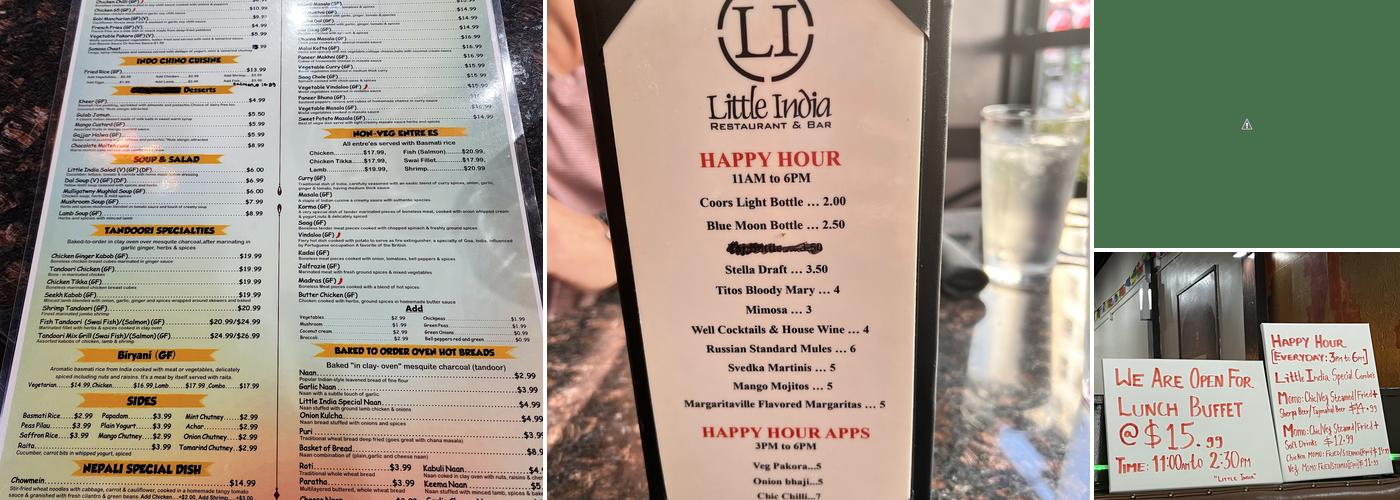 Little India Downtown Denver Menu