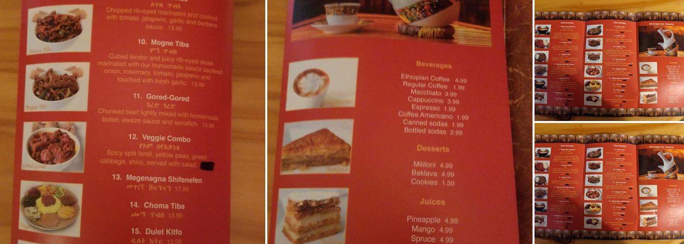 Megenagna Menu