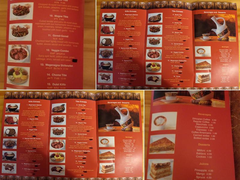 Megenagna Menu