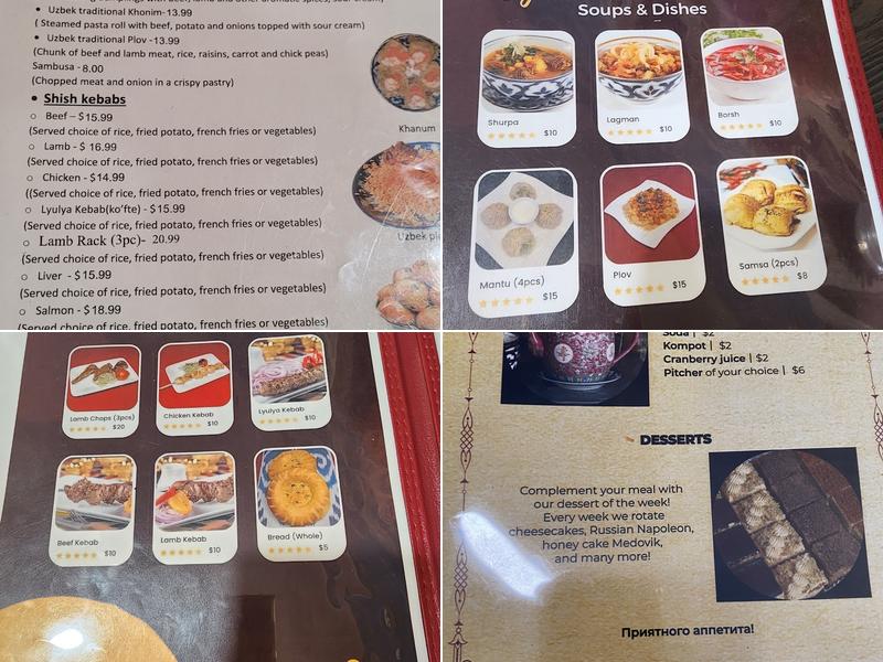 Samarkand Restaurant Menu