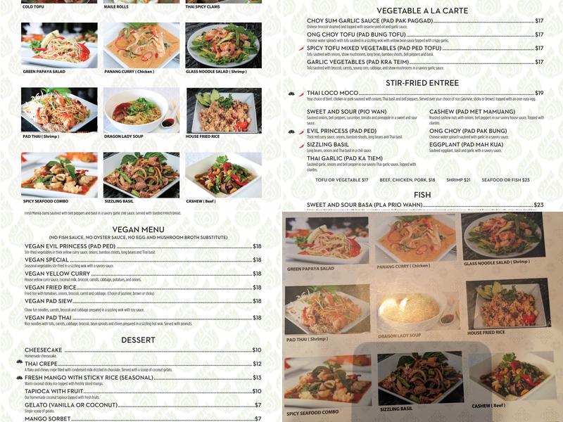 Maile's Thai Bistro Menu