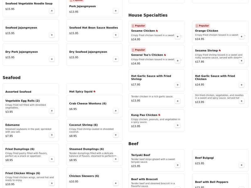Two Sticks Cafe Menu