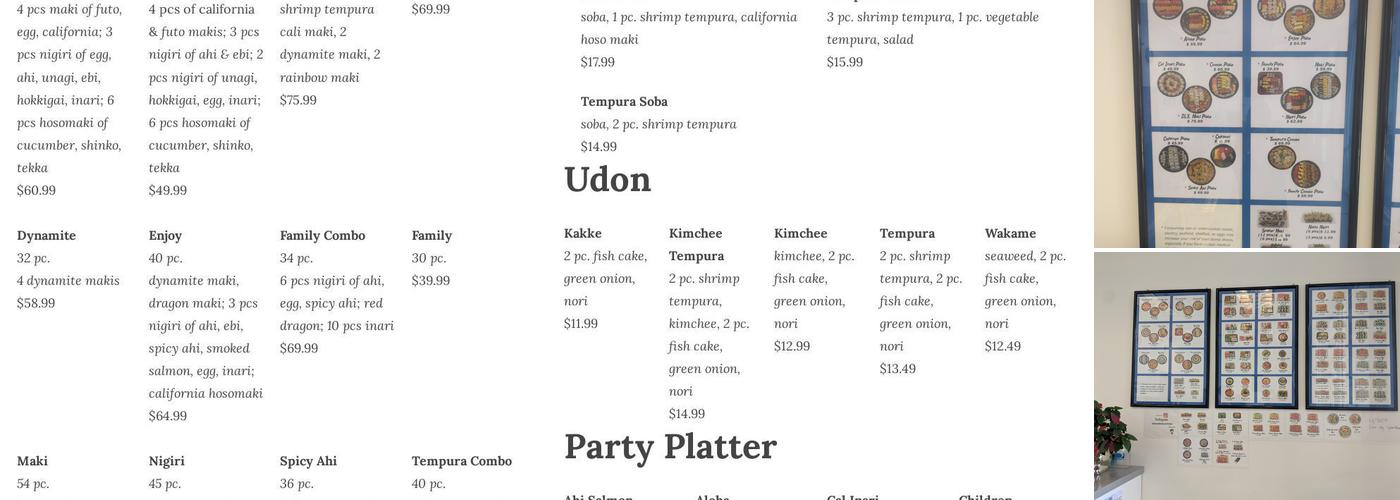 Sushiman Menu