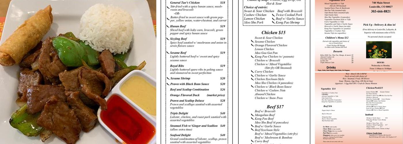 Double Happy Menu