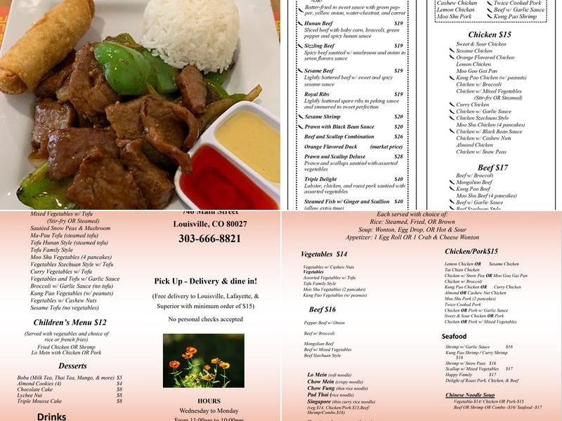 Double Happy Menu