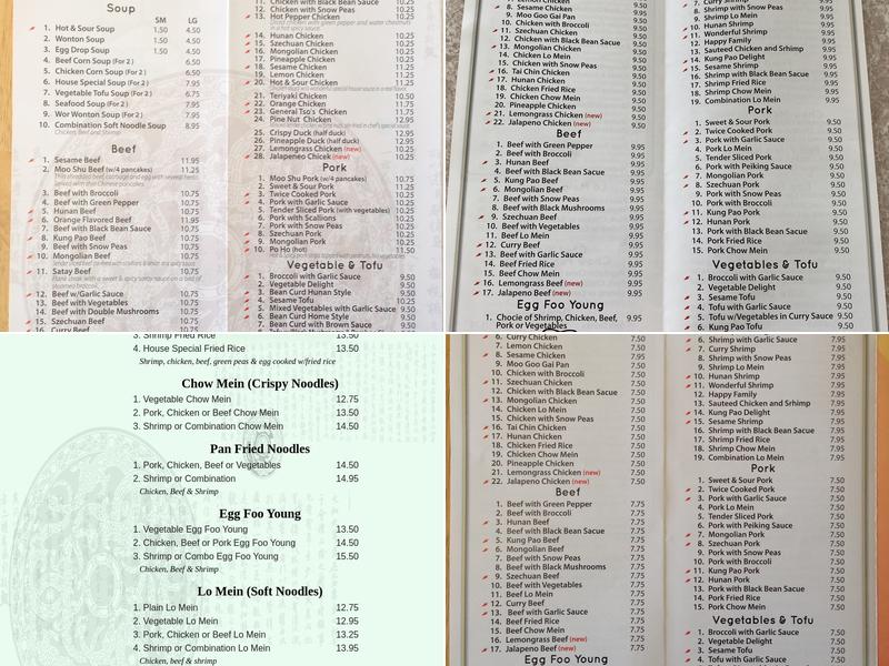 Chef King Carry-Out Menu