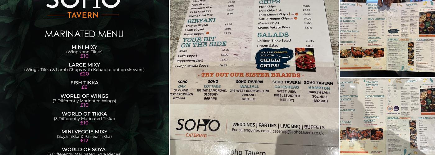 Soho Tavern Menu
