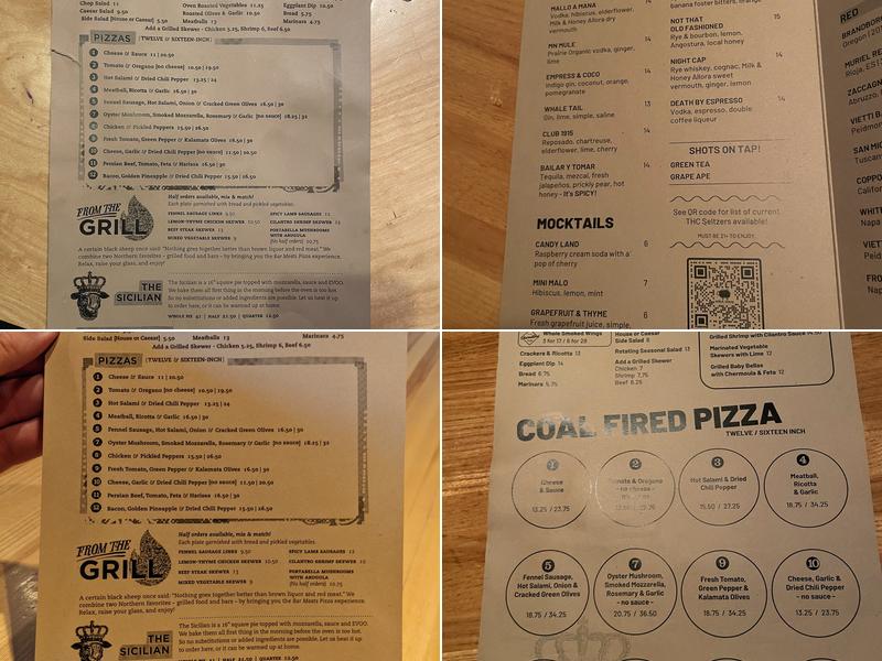 Black Sheep Coal Fired Pizza Menu