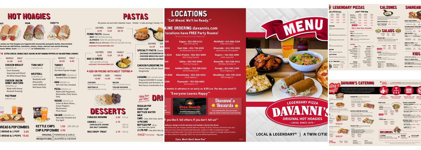 Davanni's Pizza & Hot Hoagies Menu