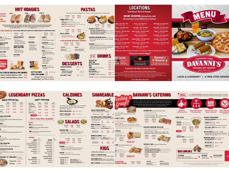 Davanni's Pizza & Hot Hoagies Menu