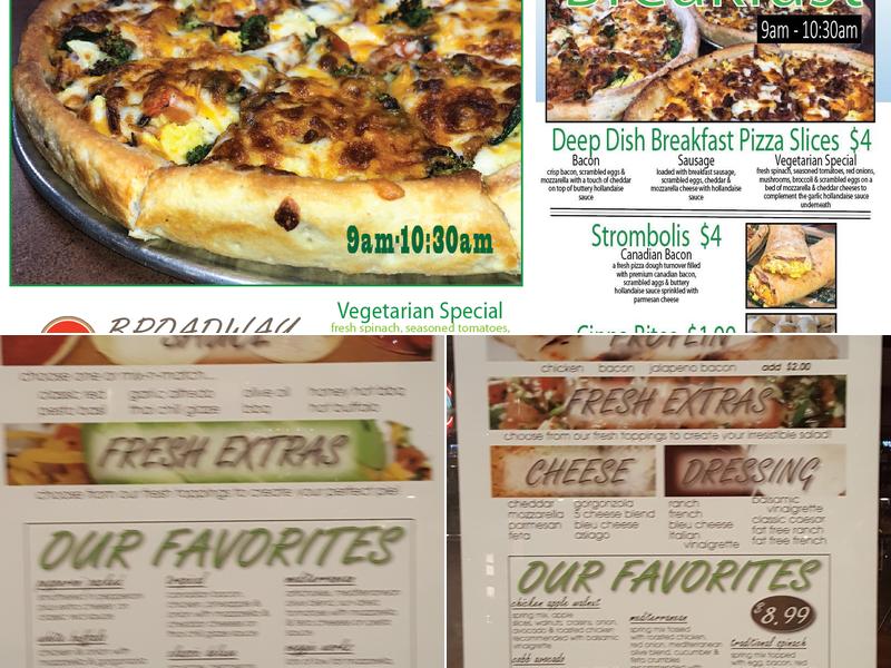 Broadway Fast & Fresh Featuring Broadway Pizza Menu