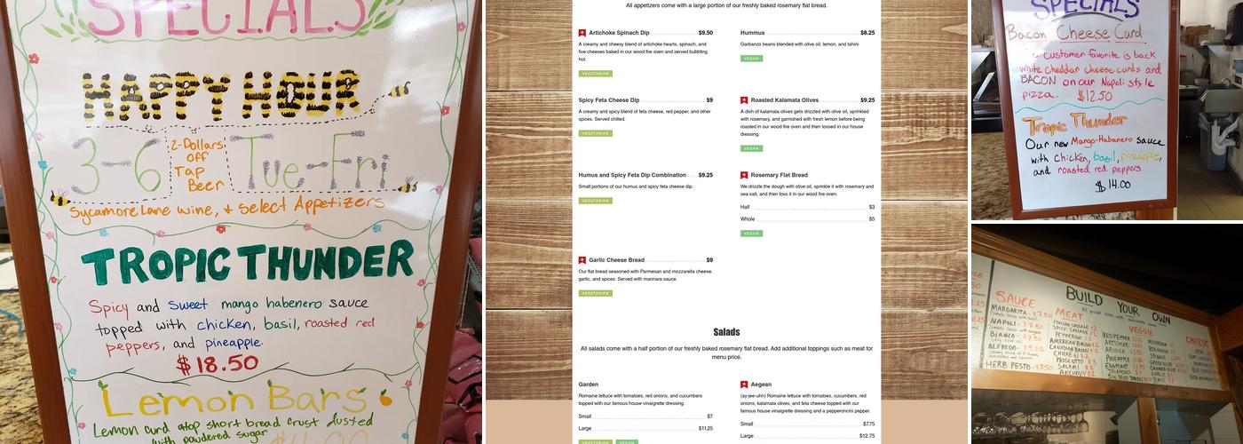 Element Wood Fire Pizza Menu