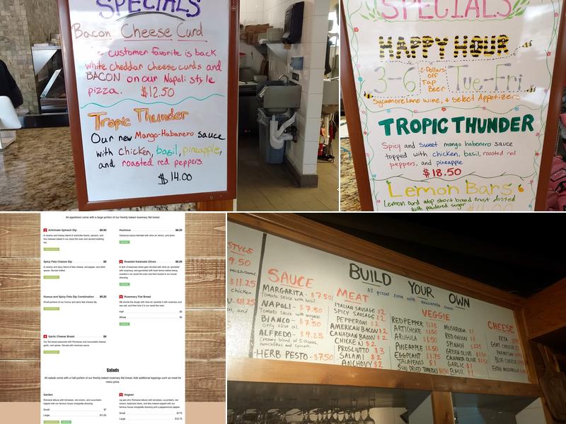 Element Wood Fire Pizza Menu