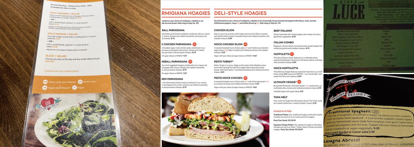 Pizza Lucé Seward Menu