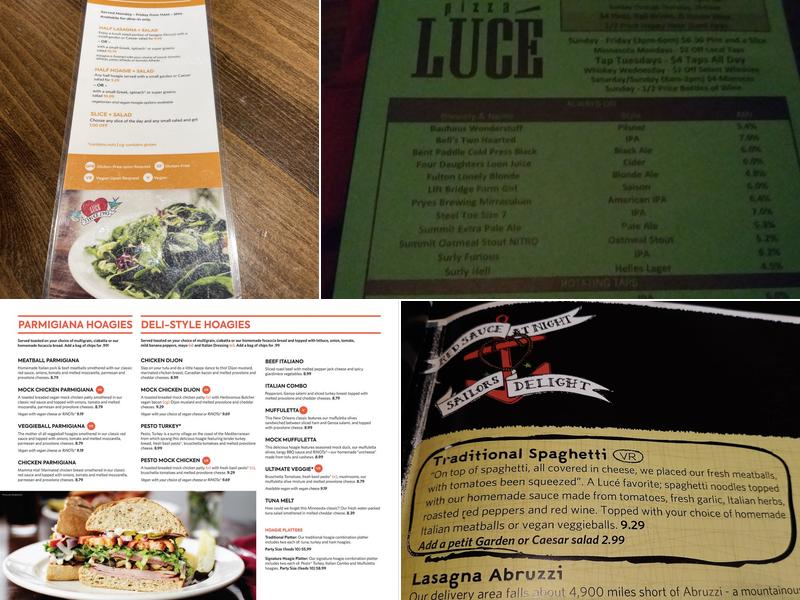 Pizza Lucé Seward Menu