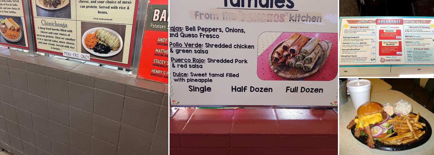 Andy's Garage Menu