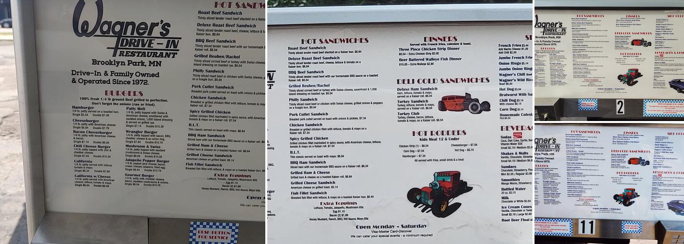 Wagner's Drive-In Menu