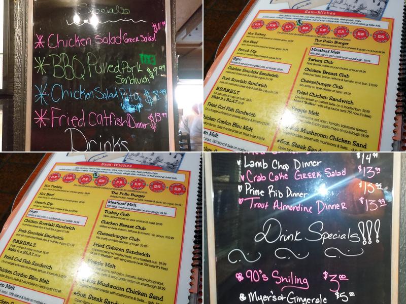 Sam's No. 3 Aurora Menu