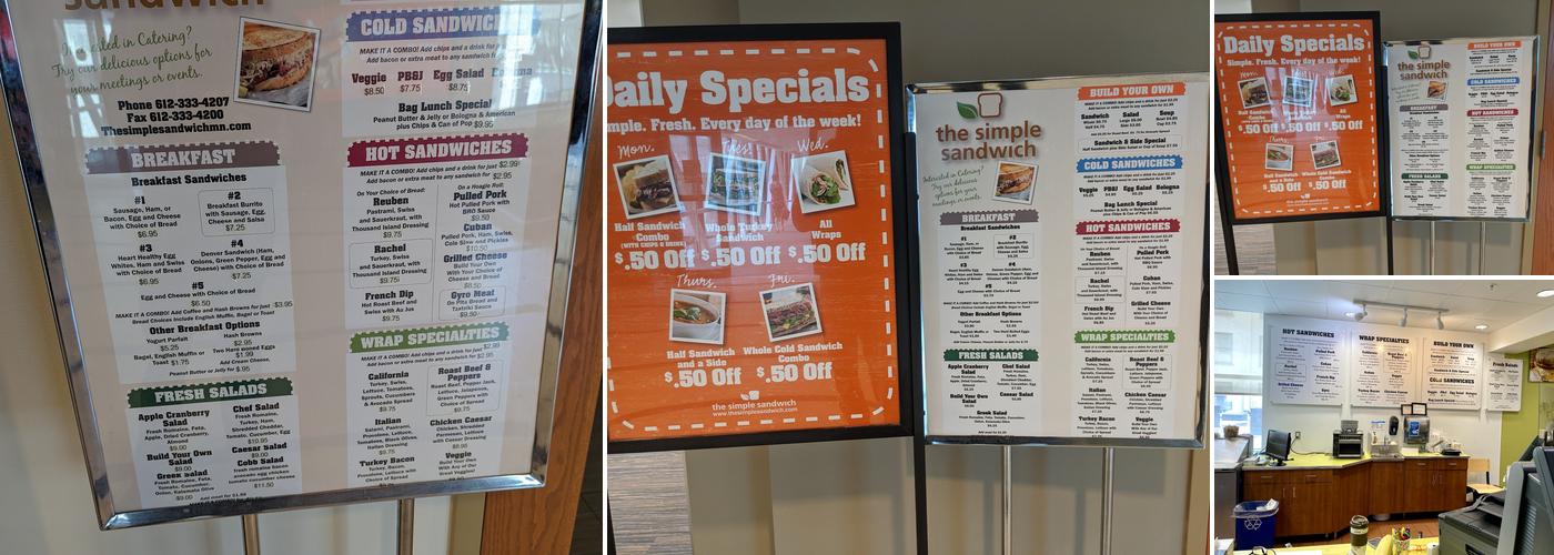 The Simple Sandwich Menu