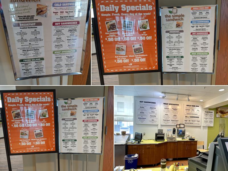 The Simple Sandwich Menu