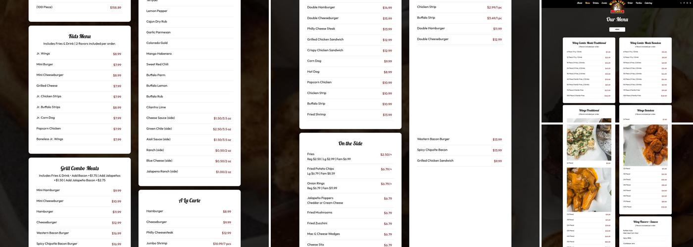 Wing Cave & Grill Menu