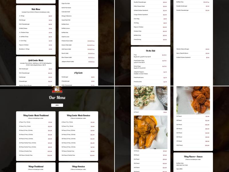 Wing Cave & Grill Menu