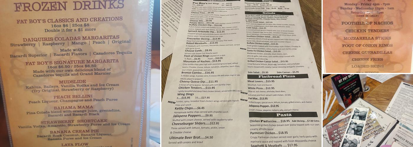 Fat Boy's Bar & Grill Menu
