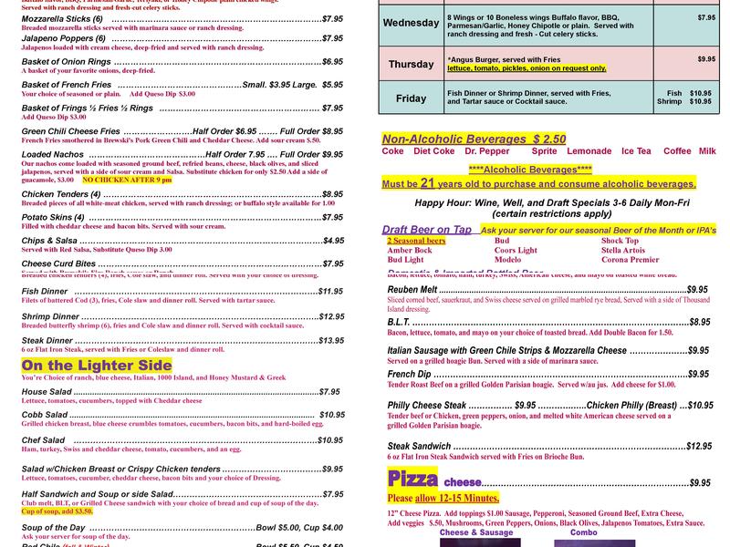 Brewski's Pub and Grill Menu