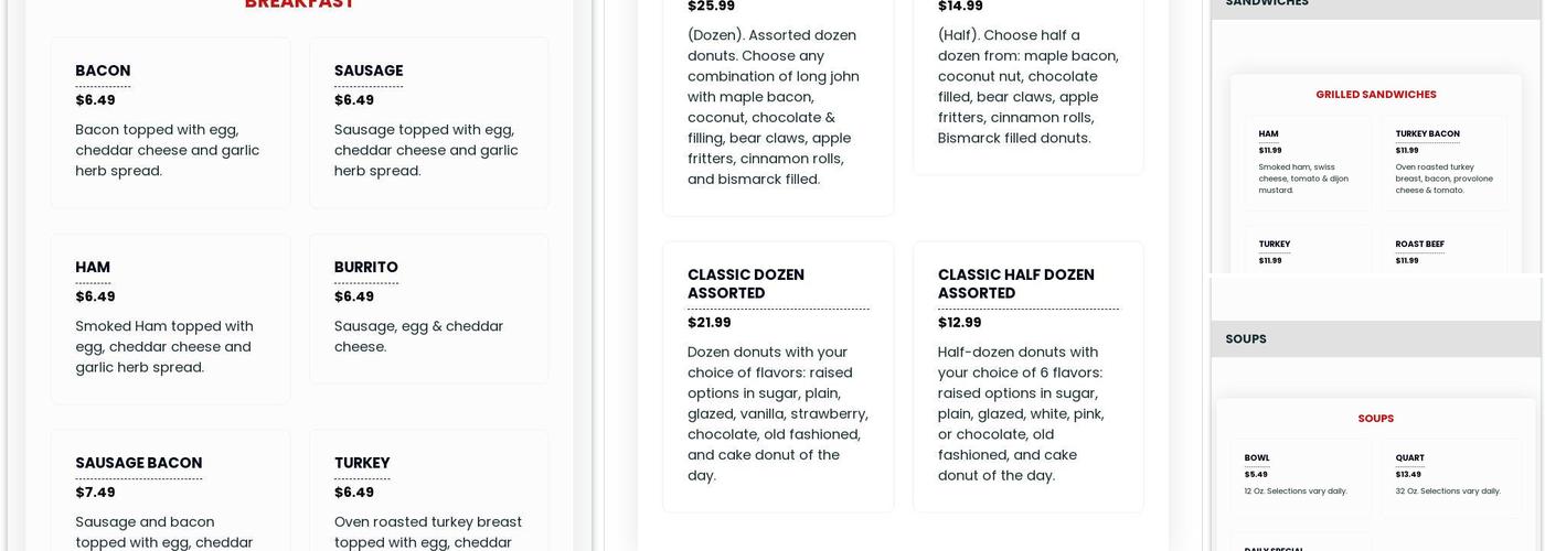 Dufner's Donuts & Deli Menu