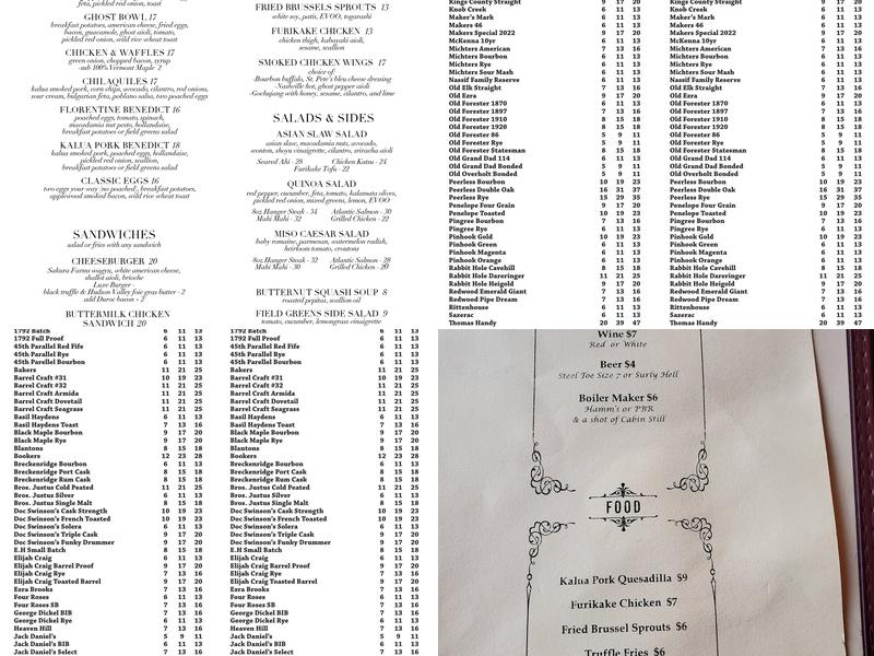 Lake & Irving Restaurant & Bar Menu