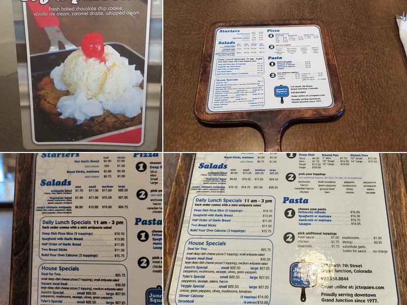 Junct'n Square Pizza Menu