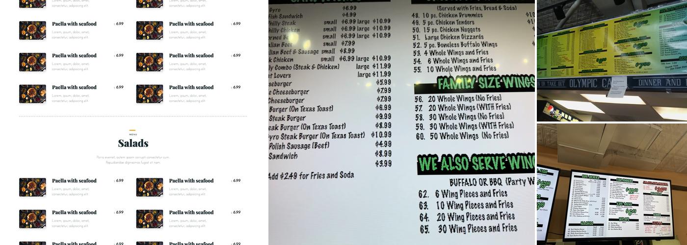 Olympic Cafe Plus Menu