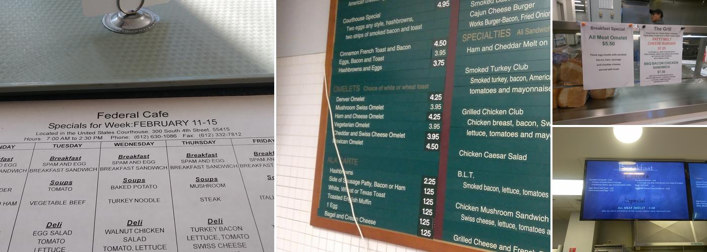Federal Cafe Menu
