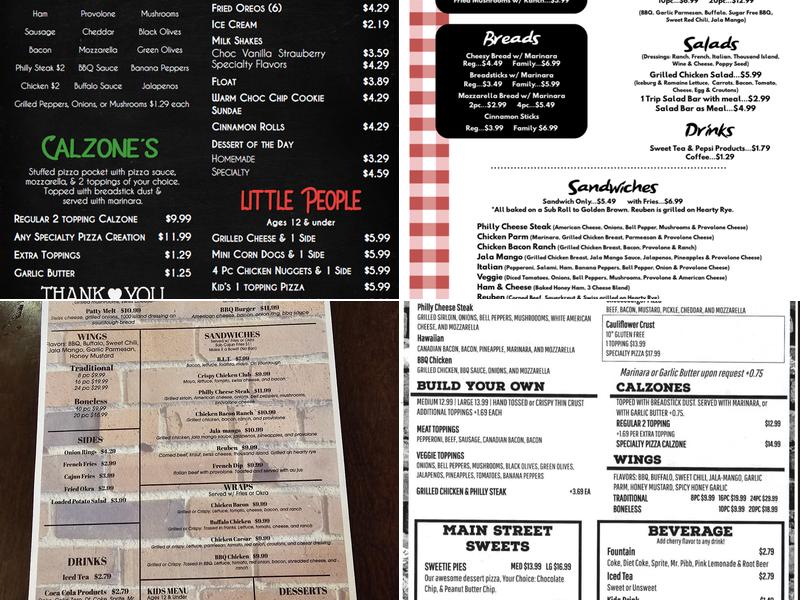 Main Street Pizza & Cafe Menu