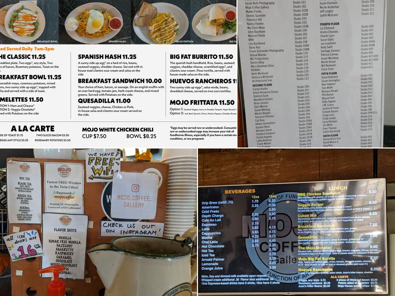 Mojo Coffee Gallery Menu
