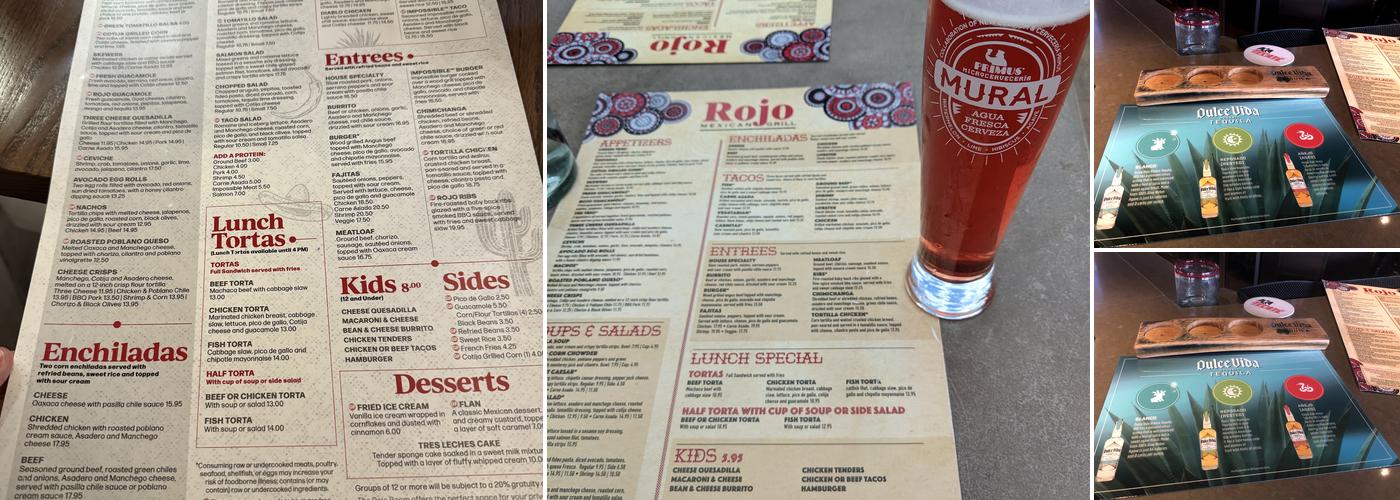 Rojo Mexican Grill Menu