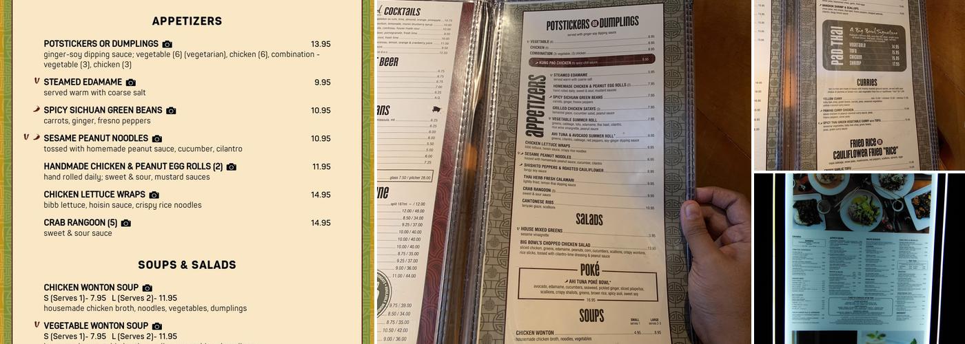 Big Bowl Ridgedale Menu