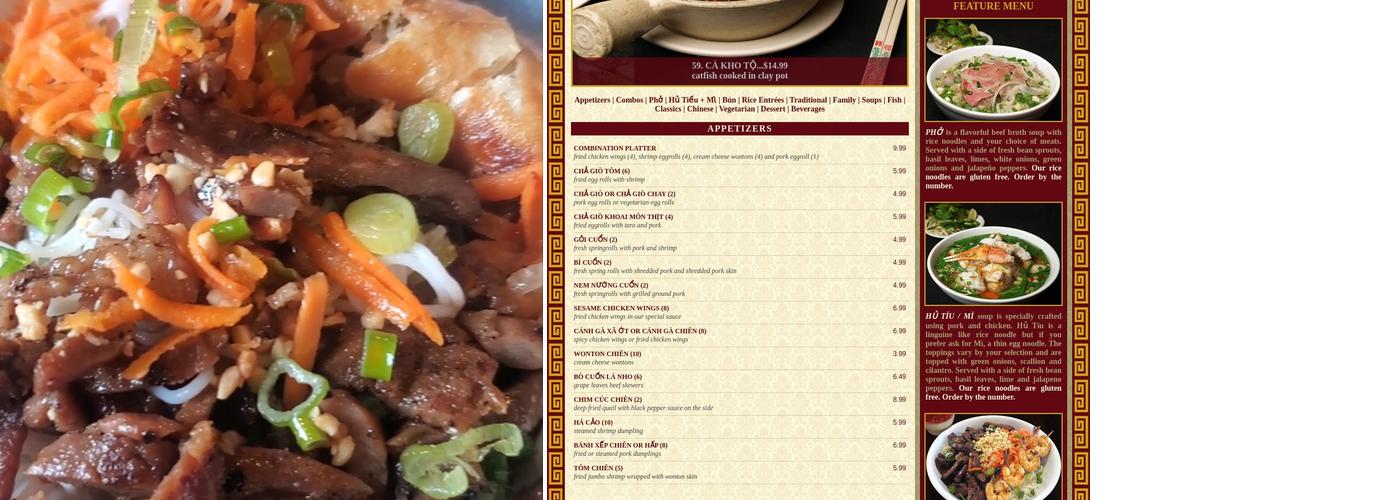 Caravelle Restaurant Menu