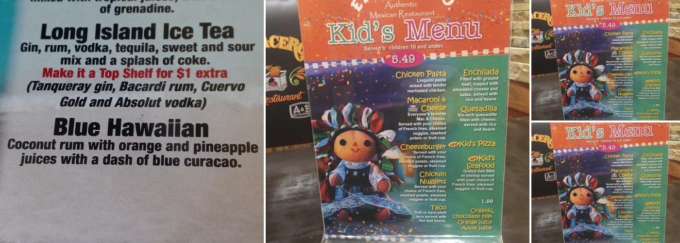 El Tapatio of Dexter Menu