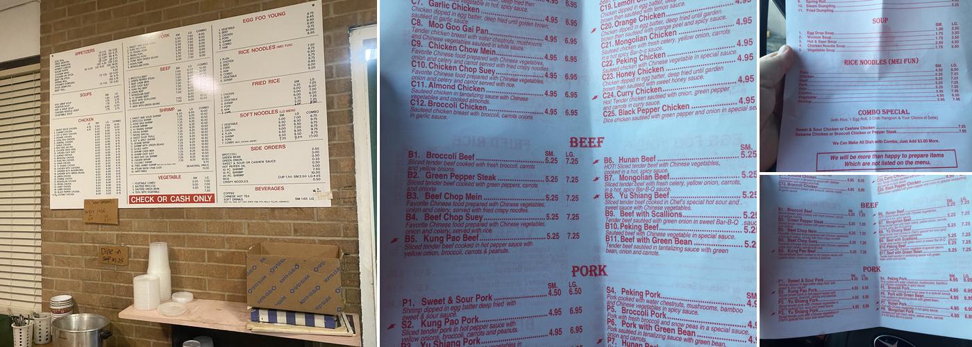 Peking Menu