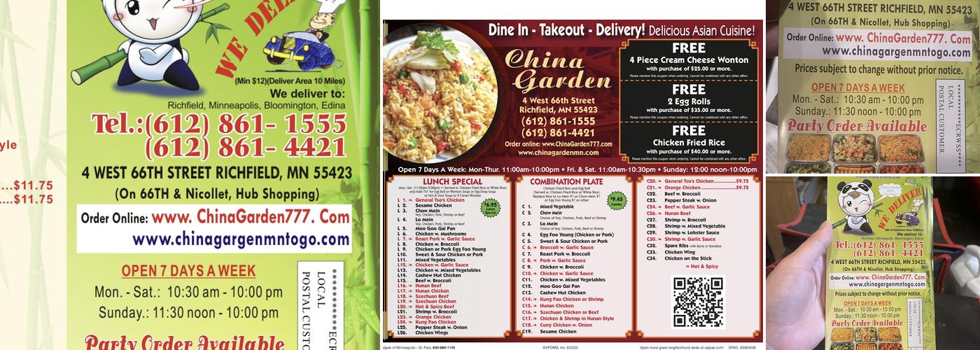 China Garden Restaurant Menu
