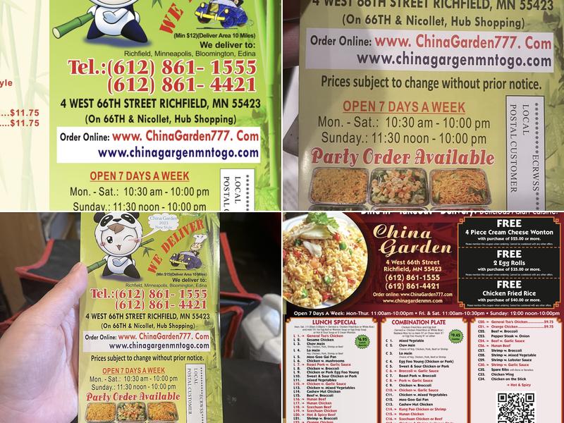 China Garden Restaurant Menu