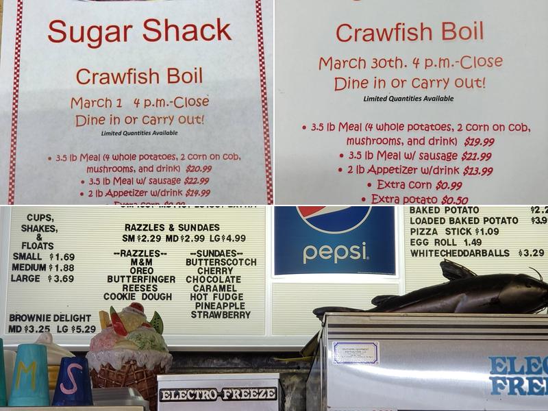Sugar Shack Menu